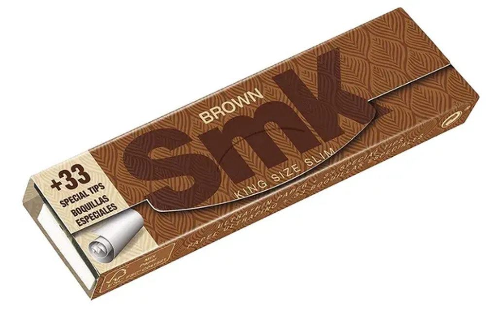 Бумага SMK Brown King Size + Tips 33 Laves (Бумага для самокруток + Бумага для фильтра)