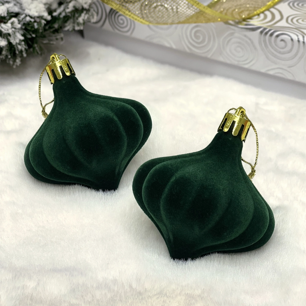 Набор ёлочных украшений ВЕЛЮР «Волшебная юла» 8 см (набор 2 шт), Изумруд