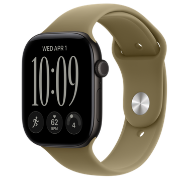 Умные часы Apple Watch Series 12 GPS 46mm Black Aluminum Case with Olive Sport Band S/M