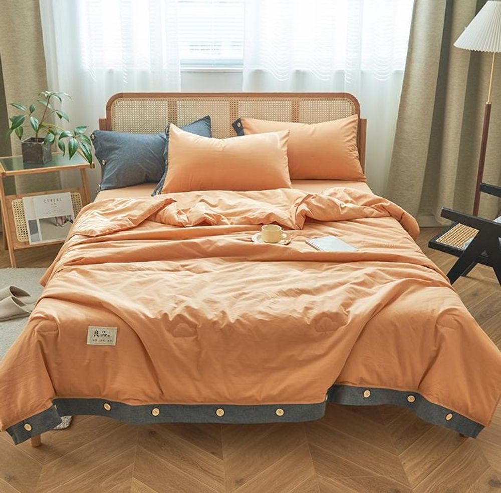 ZEPHYR HOME КПБ Полуторка с одеялом, оранжевый
