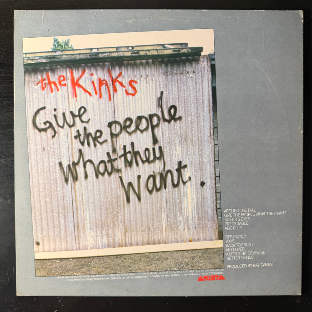The Kinks ‎– Give The People What They Want (Канада 1981г.)