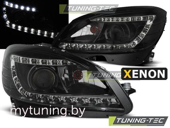 Передние фары Mercedes C W204 daylight black D1S