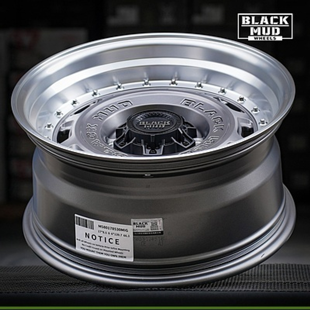 Диск колёсный литой BLACK MUD M580C R17 8,5 ET0 Matte Gunmetal/Machine Lip