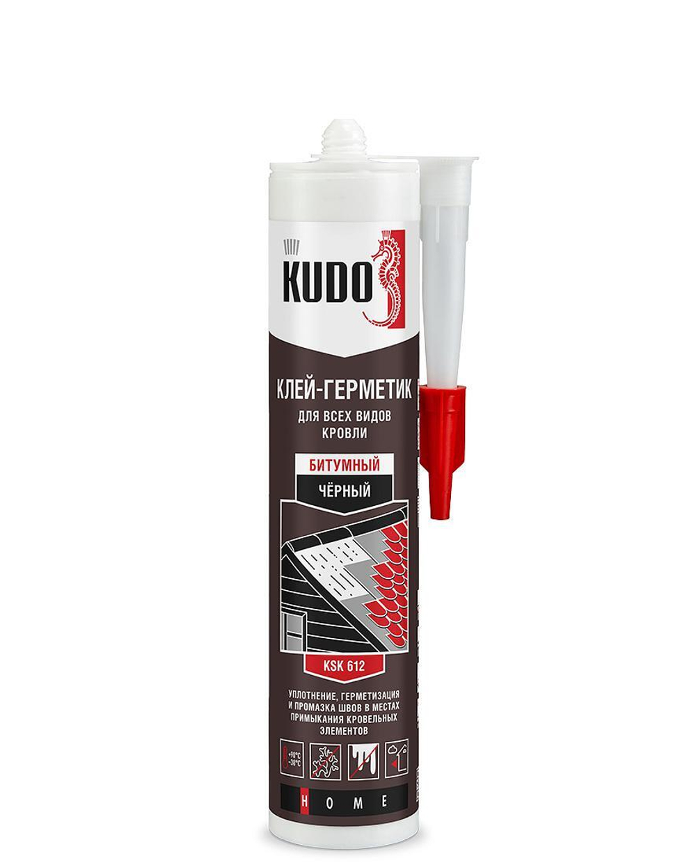 Клей-герметик KUDO HOME KSK-612 битумный для всех видов кровли, черный, 280 мл новинка!