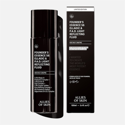 ALLIAS OF SKIN АНТИОКСИДАНТНЫЙ УКРЕПЛЯЮЩИЙ ФЛЮИД ДЛЯ СИЯНИЯ КОЖИ Founder's Essence 56 Ellagic & P.A.D. Light Reflecting Fluid