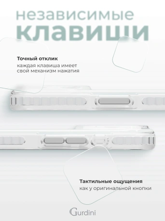 Чехол накладка iPhone 15 Pro Max 6.7" Gurdini Ocean Case (7) Transparent прозрачный