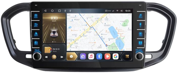 Магнитола для Lada Vesta 2022+ (штатный экран) - Kuberg EW-9001 (кнопки и крутилки), Android 12, Быстрая, CarPlay, 4G SIM-слот