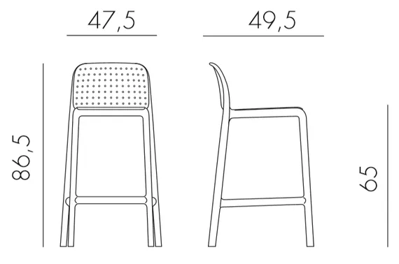 Полубарный стул Lido Mini 65 см, тортора