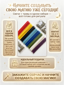 Свечи восковые натуральные цветные, 80 шт