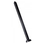 Огромный фаллос Hosed Ribbed Anal Snake Dildo, черный, 50.8х4.4 см