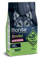 Сухой корм Monge Dog BWild LOW GRAIN, для взрослых собак, низкозерновой, из мяса дикого кабана 2,5 кг