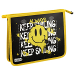 Папка для тетрадей А5 1 отделение на молнии "Keep Smiling" (Спейс)