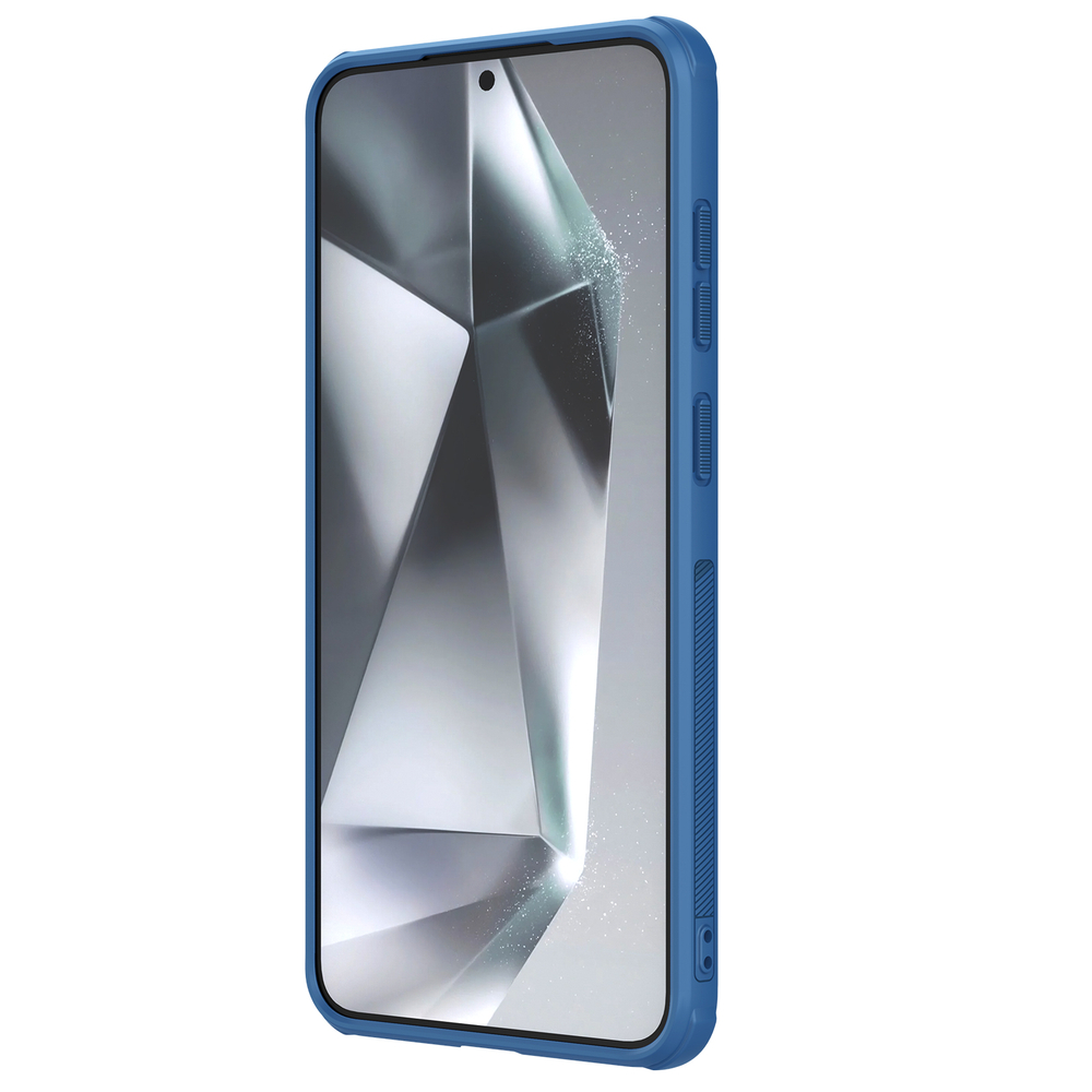 Усиленный защитный чехол синего цвета для Samsung Galaxy S25, серия Super Frosted Shield Pro от Nillkin