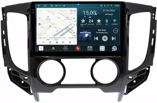 Магнитола для Mitsubishi L200 2015-2024 (кондиционер), FIAT Fullback - RedPower 425 Android 10, Быстрая, QLED+2K, CarPlay, SIM-слот