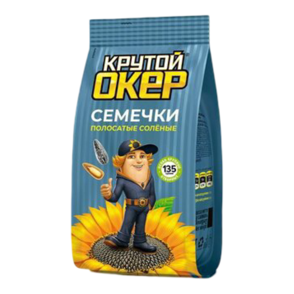 Семечки "Крутой Окер" полосатые с солью 135г