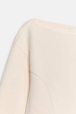 ZARA ТЕХНИЧЕСКАЯ ТОЛСТОВКА С ОБЪЕМНЫМИ РУКАВАМИ, ЖЕЛТОВАТО-БЕЛЫЙ