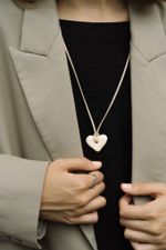 Подвес Сердце макси на шнурке, белый, керамика