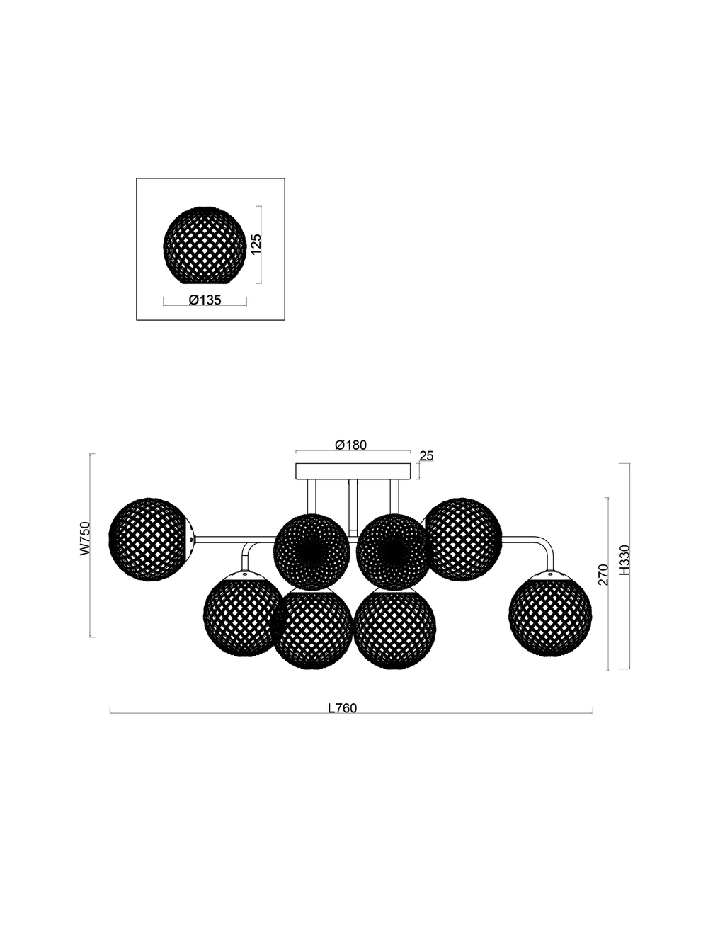 Люстра Freya FR8016PL-08BBS