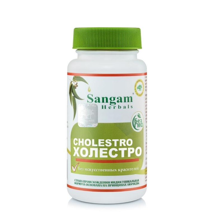 Sangam Herbals Cholestro Холестро смесь сухого растительного сырья (750 мг) 60 таб