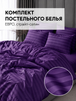 Постельное белье евро комплект страйп полисатин