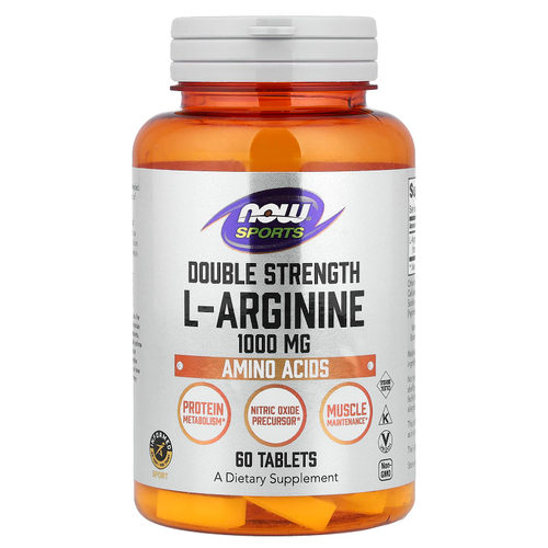NOW Foods, L-аргинин, 1000 мг, 60 таблеток