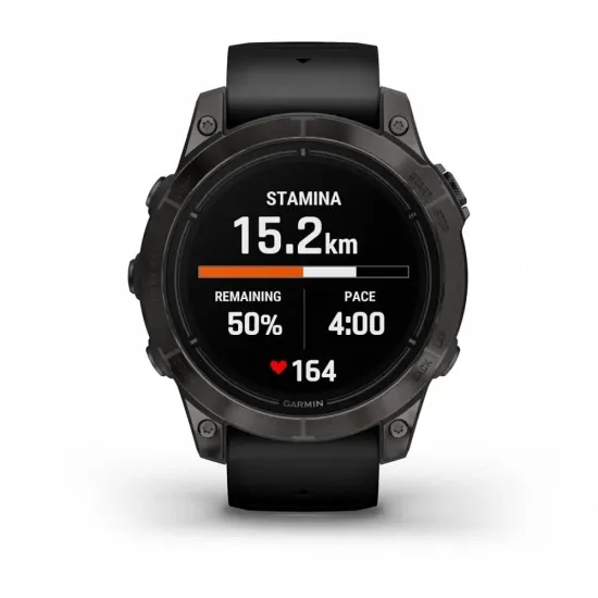 Смарт-часы GARMIN Epix PRO Sapphire Edition 47 мм, титановый, угольно-серый DLC, черный ремешок