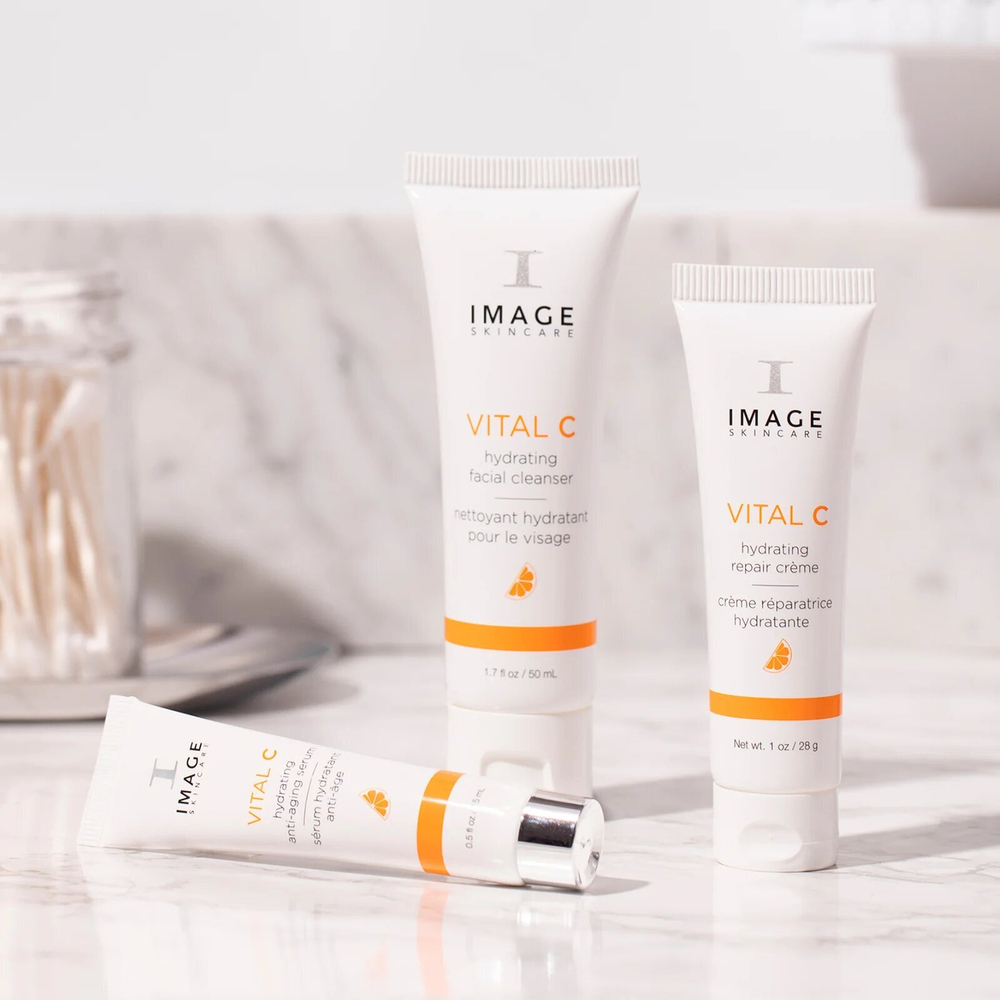 Подарочный набор Image Skincare VITAL HYDRATION, с витамином С, для всех типов кожи, 3 предмета