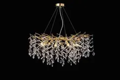 Люстра подвесная NewRgy NW011-ф800*H440 H GOLD, 8×40 Вт, золотая