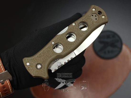 Складной нож Cold Steel 10ABV3 Gunsite Counter Point I c клинком из стали AUS-10A, рукоять Grivory (Griv-Ex)
