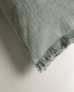 ZARA HOME НАВОЛОЧКА ДЛЯ ДЕКОРАТИВНОЙ ПОДУШКИ С БАХРОМОЙ, СИНИЙ
