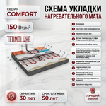 Нагревательный мат Termoluxe Comfort 1800 W - 12,0 m2