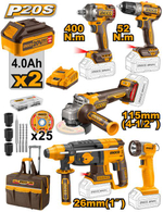 Набор аккумуляторного инструмента INGCO CKLI2058 INDUSTRIAL 20 В 5 шт.