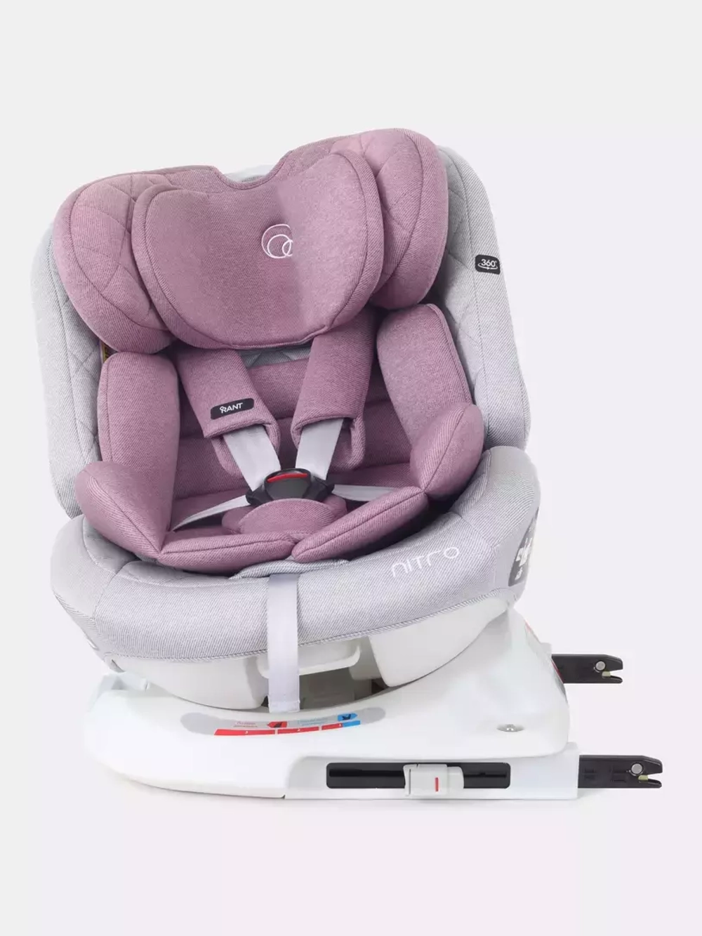 Автокресло Rant Nitro isofix 0/1/2/3 (0-36кг) Grey/Pink
