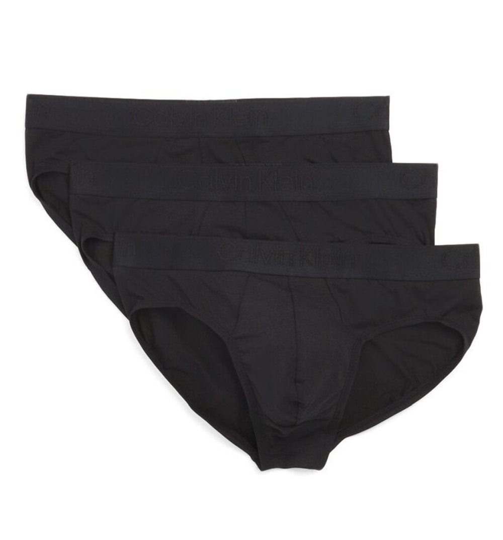 Мужские спортивные боксеры Calvin Klein Boxer Hip Brief 3P - black/black/black