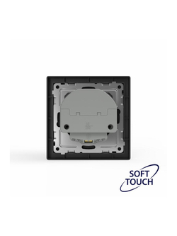 Розетка 1-м СП Pixel IP20 с заземл. с 2-мя заряд. устр. USB тип A+C механизм карбон TOKOV ELECTRIC TKE-PX-R1U2AC-C14