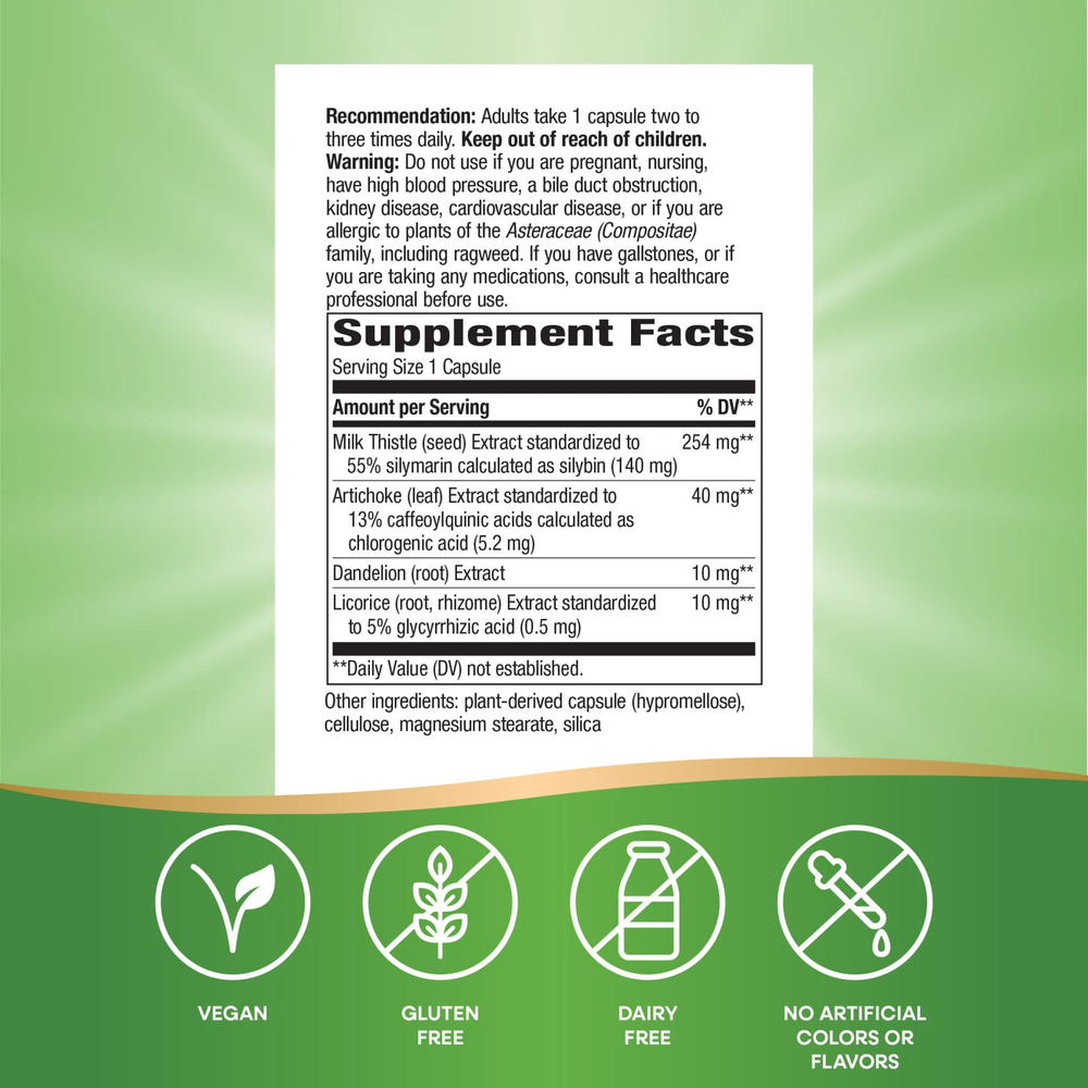 Nature's Way, Super Milk Thistle®, 120 веганских капсул
