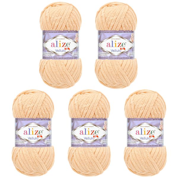 Пряжа Alize (Ализе) Velluto / уп.5 мот. по 100 г, 68м, 310 медовый A