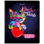 Тетрадь А5, 48 л., BRAUBERG, скоба, клетка, матовая ламинация, выборочный лак, "Animals Pop-Art", 404374, 5шт
