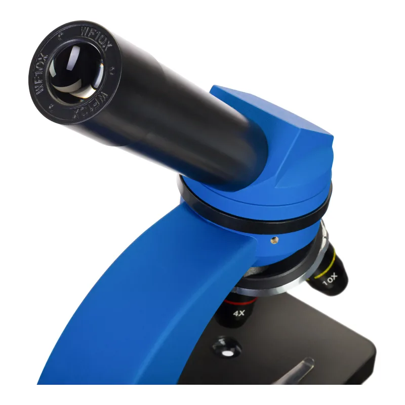 Микроскоп Levenhuk Discovery Nano Gravity с книгой - крупный план монокулярной насадки и окуляра