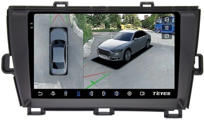 Магнитола для Toyota Prius 30 2009-2015 (левый руль, рамка черная) - Teyes CC3-2K-360 на Android 10, Быстрая, 2K QLED, CarPlay, 4G SIM-слот, 4 камеры в комплекте