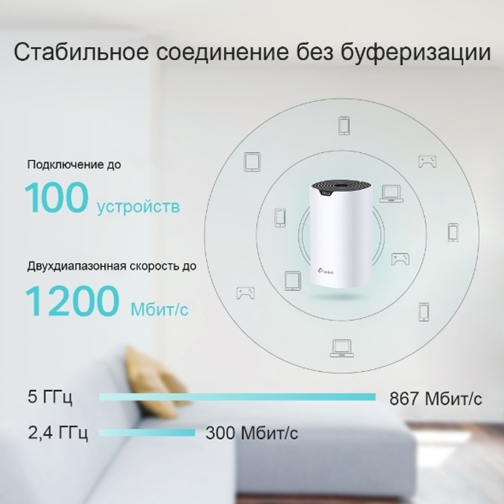 TP-Link Deco S4 (3-Pack) Домашняя Mesh Wi-Fi система AC1200