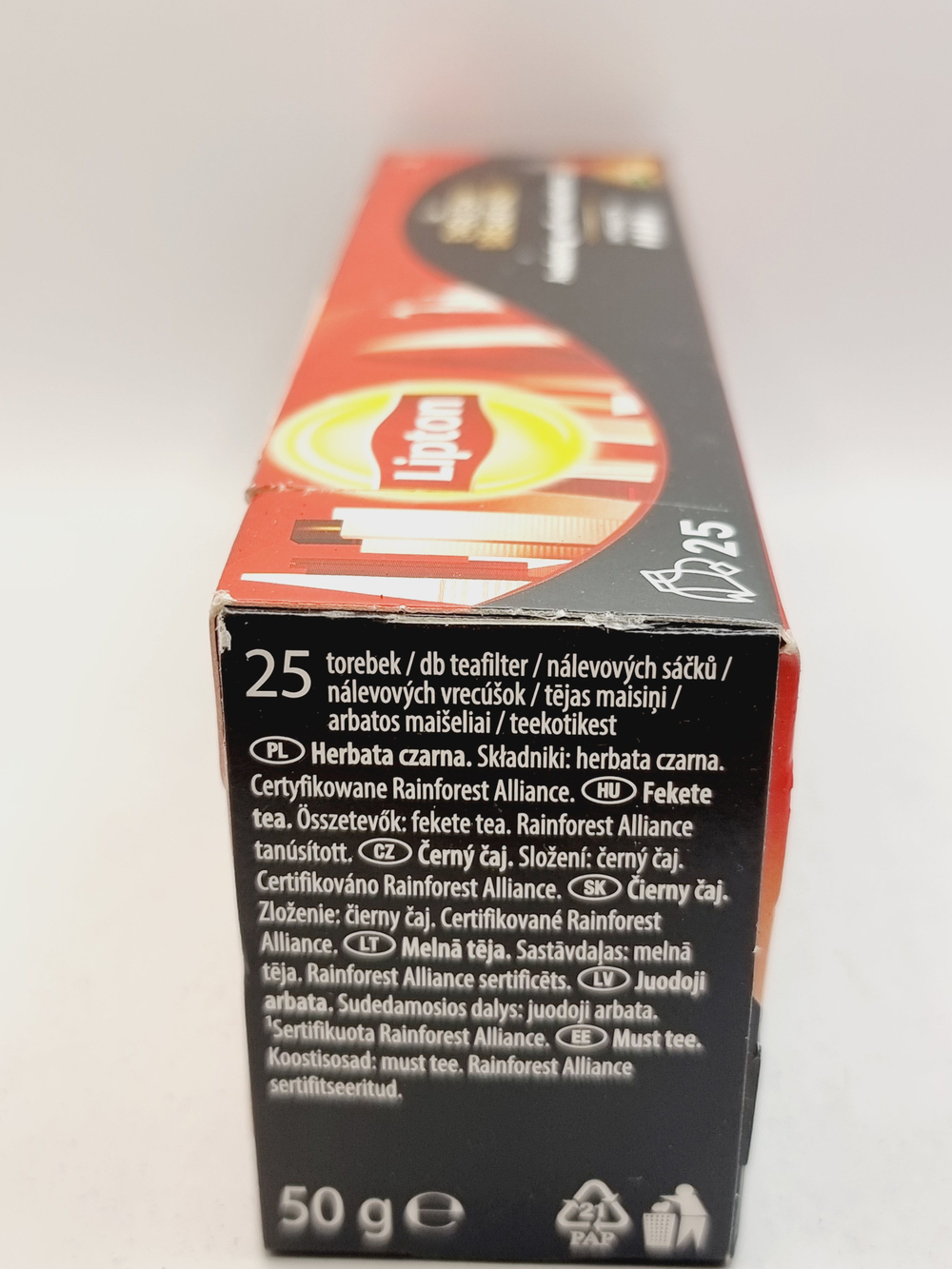 Чай черный Lipton English Breakfast 25 пакетиков по 2 г, 50 г (из Финляндии)