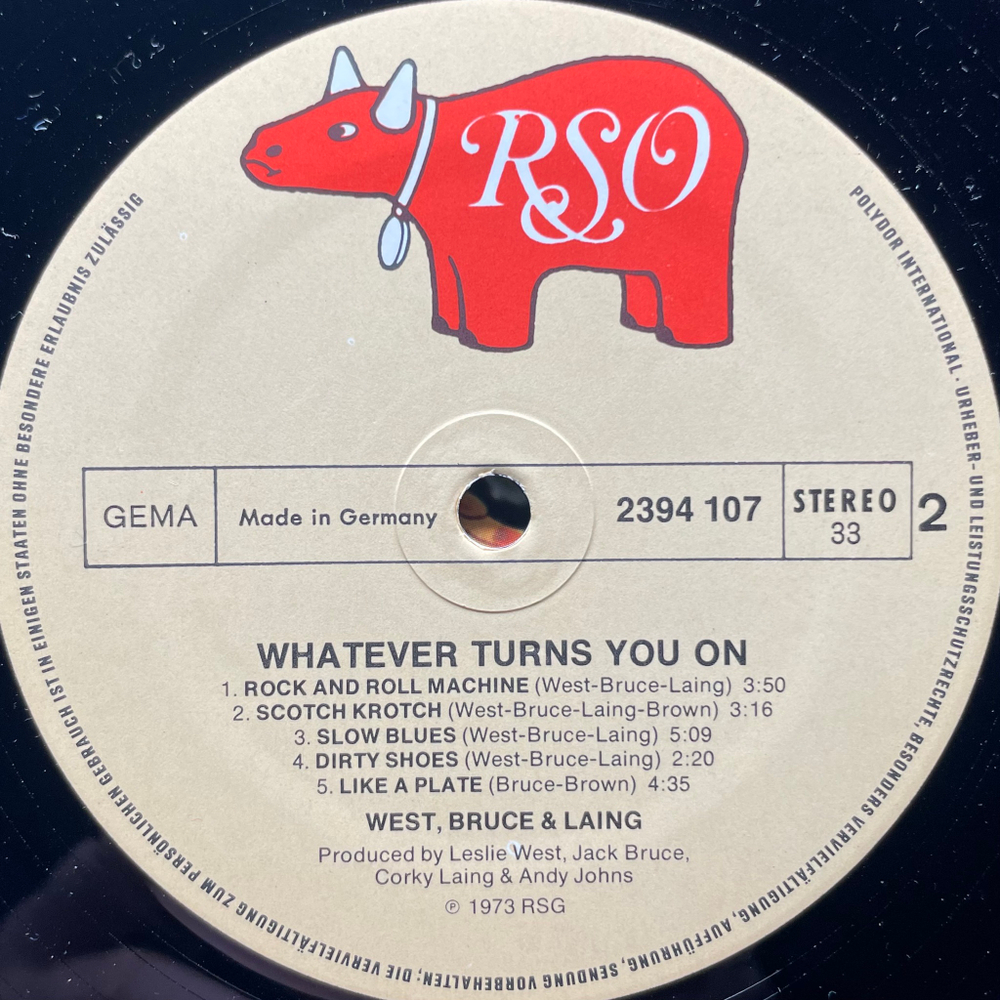 West, Bruce & Laing ‎– Whatever Turns You On (Германия 1973г.)