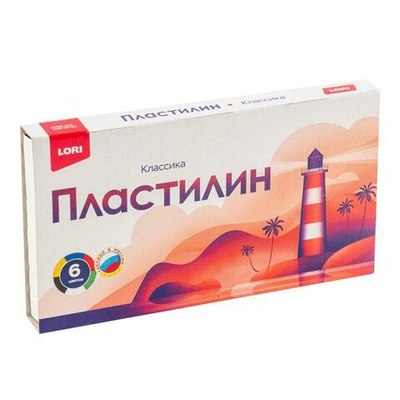 Пластилин "Классика" 6 цветов, 20 гр, пенал (Lori)