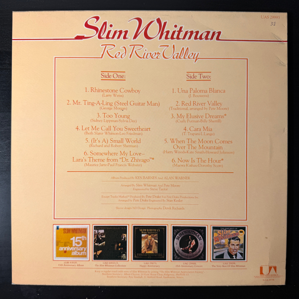 Slim Whitman ‎– Red River Valley (Англия 1976г.)