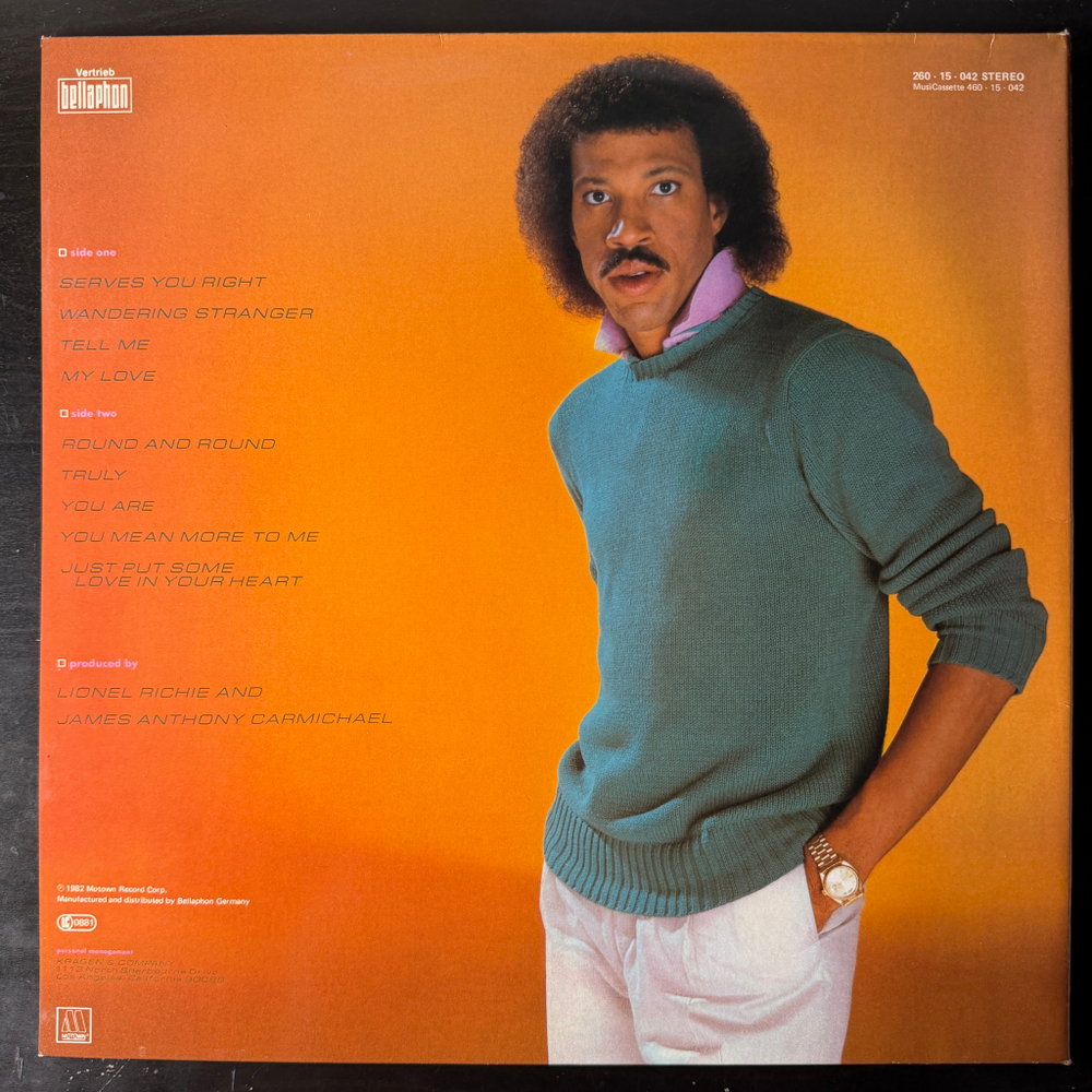 Lionel Richie ‎– Lionel Richie (Германия 1982г.) Т