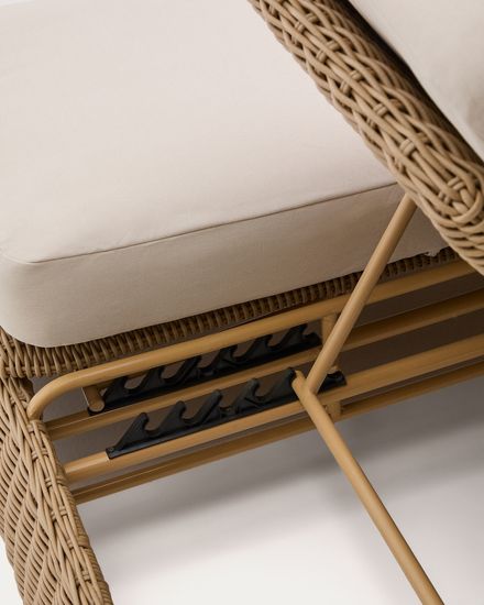 Двойной шезлонг Meria из искусственного ротанга Испания La Forma бежевый
