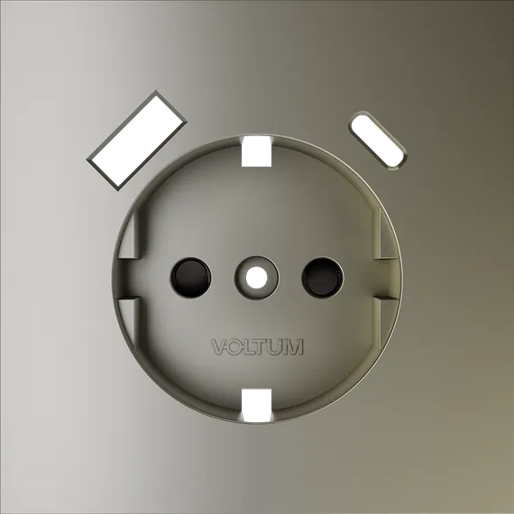 Накладка для розетки с USB A+C с заземлением и защитными шторками Voltum S70 Шелк VLS001004