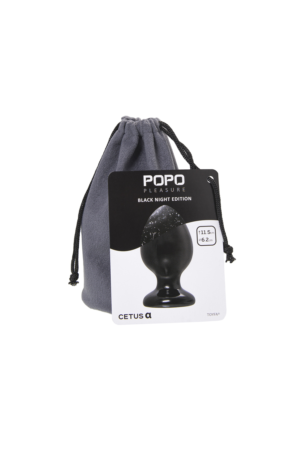 Анальная втулка Popo Cetus черная 11,5 см