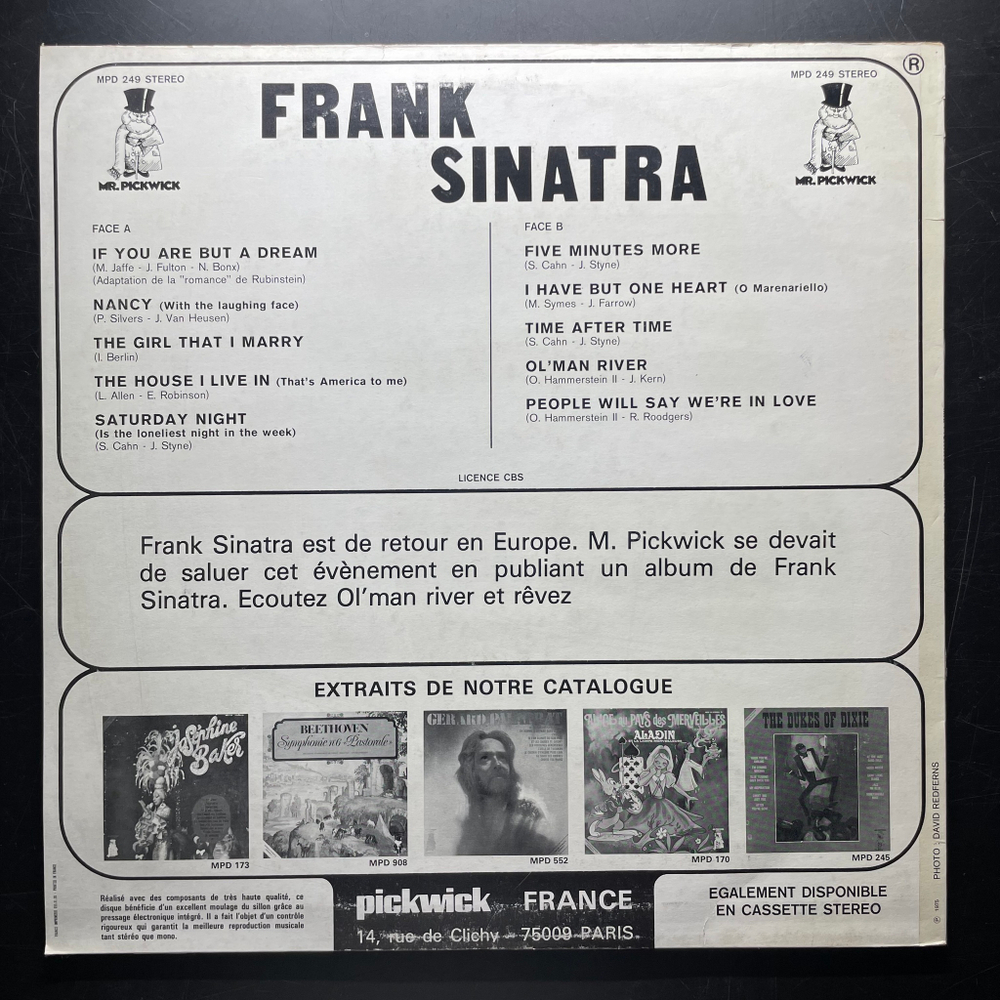 Frank Sinatra ‎– Ol'Man River (Франция 1975г.)